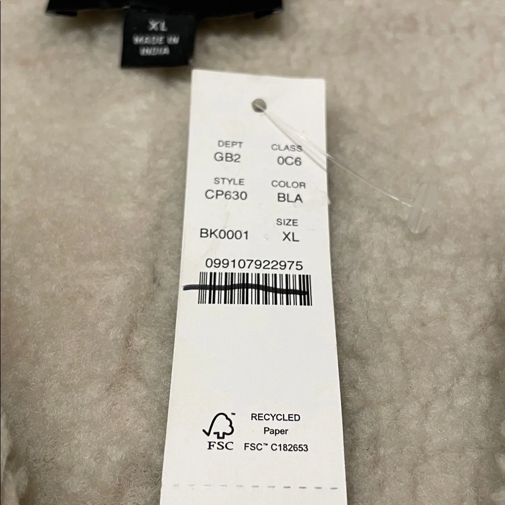 J. Crew Collection Black Leather Shearling Moto‎ Zip Up Jacket XL